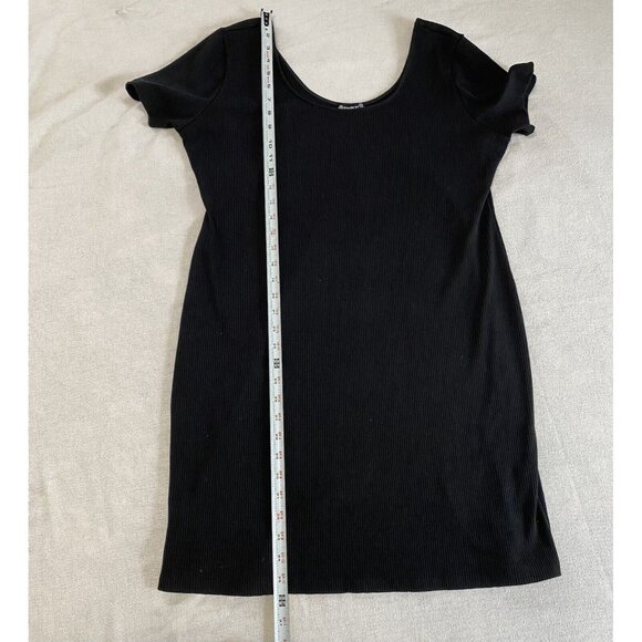 Popular 21 Ribbed Black Dress Short Sleeve Stretch Dress Plus Size 3X Sheath - Picture 3 of 8